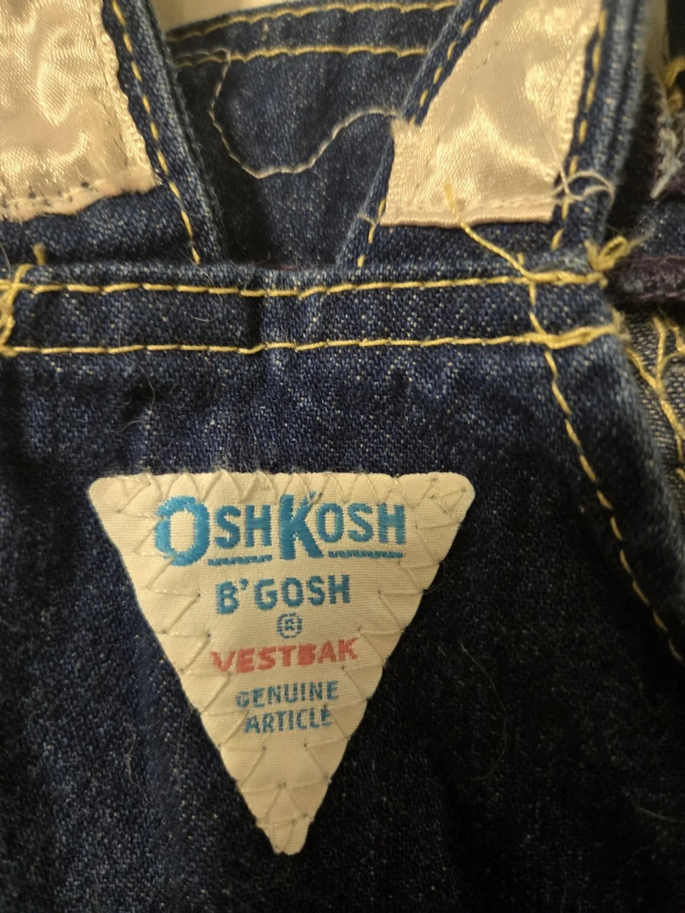 Vintage Oshkosh B'Gosh Denim Overall Dress With Embroidered Flowers Size 6